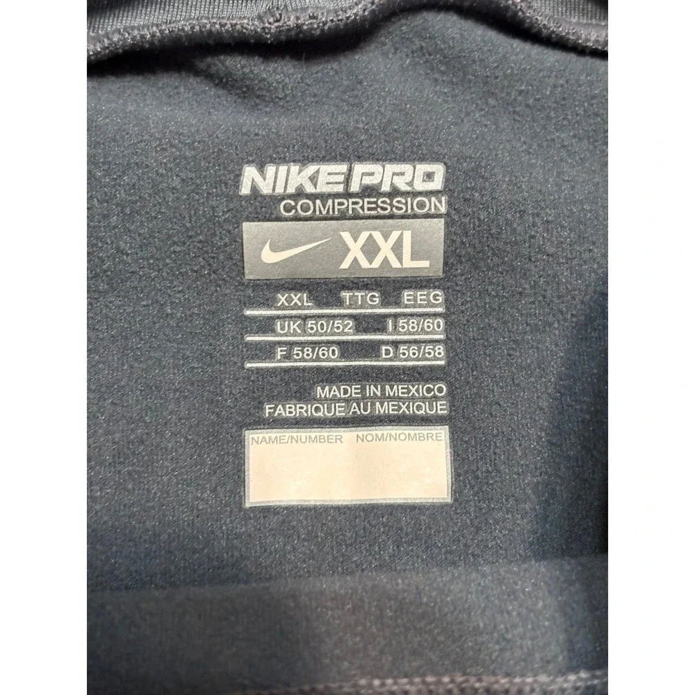 Nike Shirt Mens Size XXL Gray Long Sleeve Mock Neck Base Layer Pro Compression